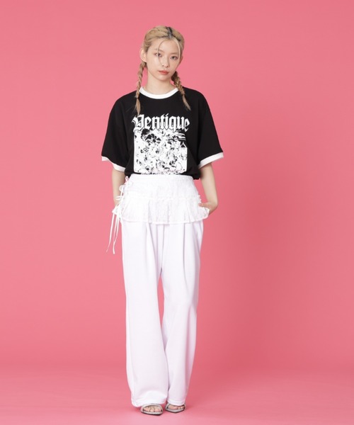 L.H.P(エルエイチピー)の「VENTIQUE/ベンティーク/トリムTee(Tシャツ/カットソー・レディース・ブラック・F)」の4枚目の写真