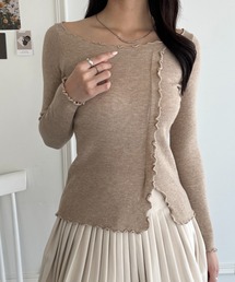wears（ウェアーズ）の「フリルフロントスリットメロウトップス（ニット/セーター）」