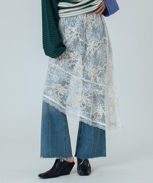 ROSE BUD | (CREOLME)EMBROIDERY SHEER SKIRT(スカート)
