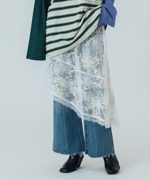 ROSE BUD(ローズバッド)の「(CREOLME)EMBROIDERY SHEER SKIRT(スカート・レディース・ホワイト・ONE SIZE)」の11枚目の写真