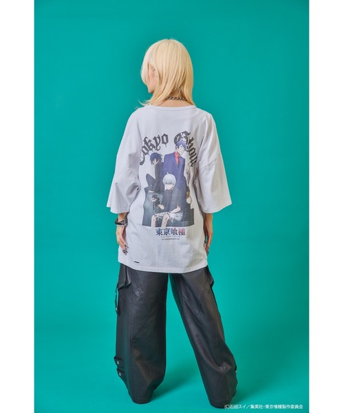 Revo.（レボ）の「『東京喰種 トーキョーグール』×『P.N UNDERGROUND ピー エヌ アンダーグラウンド』コラボ / バックプリント ダメージ加工 Tシャツ（Tシャツ/カットソー・レディース・ホワイト/ブラック/グレー系・M/L/44/46）」の8枚目の写真