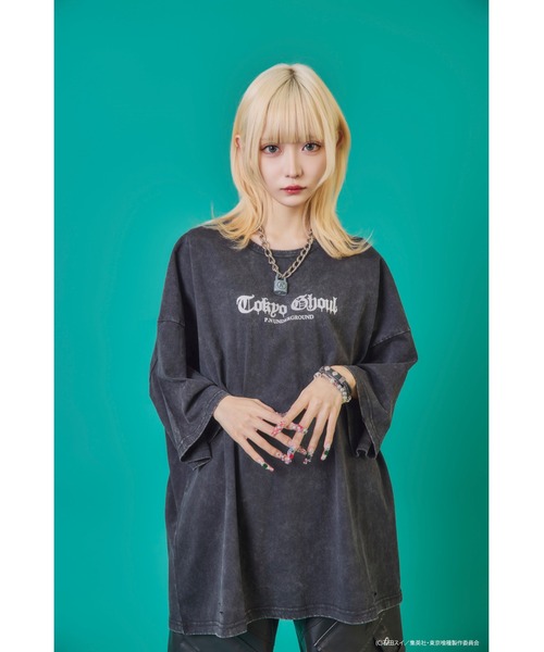 Revo.（レボ）の「『東京喰種 トーキョーグール』×『P.N UNDERGROUND ピー エヌ アンダーグラウンド』コラボ / バックプリント ダメージ加工 Tシャツ（Tシャツ/カットソー・レディース・ホワイト/ブラック/グレー系・M/L/44/46）」の9枚目の写真