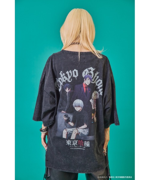 Revo.（レボ）の「『東京喰種 トーキョーグール』×『P.N UNDERGROUND ピー エヌ アンダーグラウンド』コラボ / バックプリント ダメージ加工 Tシャツ（Tシャツ/カットソー・レディース・ホワイト/ブラック/グレー系・M/L/44/46）」の10枚目の写真