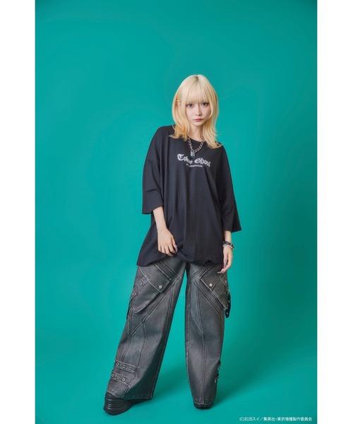 Revo.（レボ）の「『東京喰種 トーキョーグール』×『P.N UNDERGROUND ピー エヌ アンダーグラウンド』コラボ / バックプリント ダメージ加工 Tシャツ（Tシャツ/カットソー・レディース・ホワイト/ブラック/グレー系・M/L/44/46）」の18枚目の写真