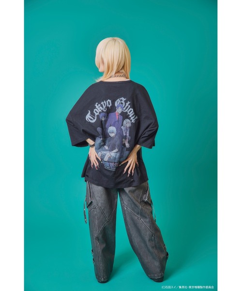 Revo.（レボ）の「『東京喰種 トーキョーグール』×『P.N UNDERGROUND ピー エヌ アンダーグラウンド』コラボ / バックプリント ダメージ加工 Tシャツ（Tシャツ/カットソー・レディース・ホワイト/ブラック/グレー系・M/L/44/46）」の19枚目の写真