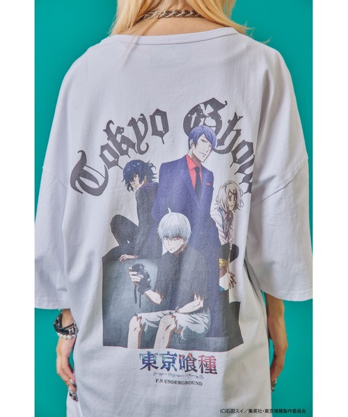 Revo.（レボ）の「『東京喰種 トーキョーグール』×『P.N UNDERGROUND ピー エヌ アンダーグラウンド』コラボ / バックプリント ダメージ加工 Tシャツ（Tシャツ/カットソー・レディース・ホワイト/ブラック/グレー系・M/L/44/46）」の22枚目の写真