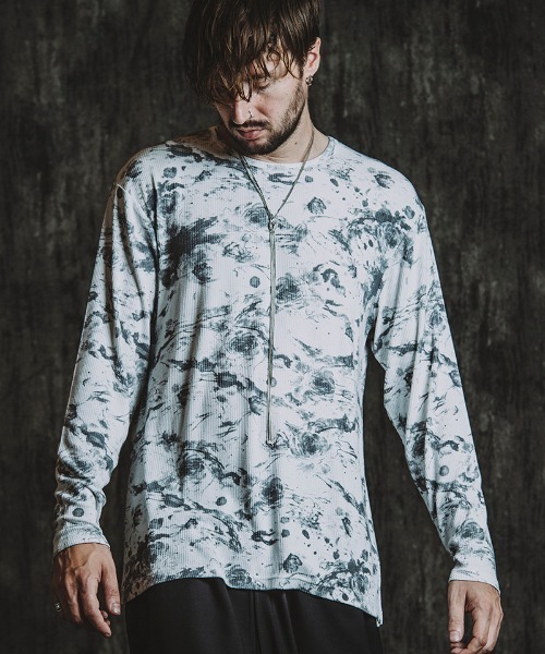 NO ID.(ノーアイディ)の「mlt5408-フラワープリントテレコPO プルオーバー(457006-323T)(Tシャツ/カットソー・メンズ・ホワイト/ブラック/グレー・ONE SIZE)」の7枚目の写真