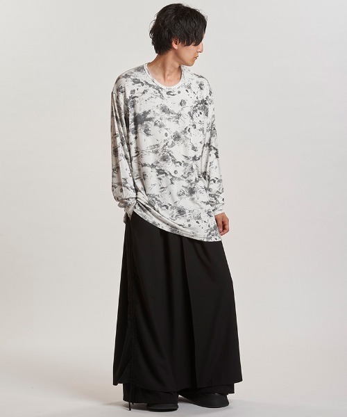 NO ID.(ノーアイディ)の「mlt5408-フラワープリントテレコPO プルオーバー(457006-323T)(Tシャツ/カットソー・メンズ・ホワイト/ブラック/グレー・ONE SIZE)」の11枚目の写真
