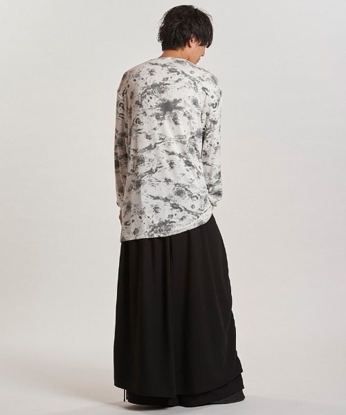 NO ID.(ノーアイディ)の「mlt5408-フラワープリントテレコPO プルオーバー(457006-323T)(Tシャツ/カットソー・メンズ・ホワイト/ブラック/グレー・ONE SIZE)」の12枚目の写真