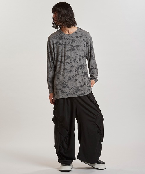 NO ID.(ノーアイディ)の「mlt5408-フラワープリントテレコPO プルオーバー(457006-323T)(Tシャツ/カットソー・メンズ・ホワイト/ブラック/グレー・ONE SIZE)」の14枚目の写真