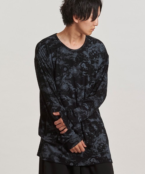 NO ID.(ノーアイディ)の「mlt5408-フラワープリントテレコPO プルオーバー(457006-323T)(Tシャツ/カットソー・メンズ・ホワイト/ブラック/グレー・ONE SIZE)」の16枚目の写真