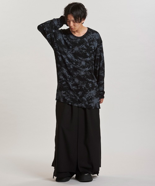 NO ID.(ノーアイディ)の「mlt5408-フラワープリントテレコPO プルオーバー(457006-323T)(Tシャツ/カットソー・メンズ・ホワイト/ブラック/グレー・ONE SIZE)」の18枚目の写真