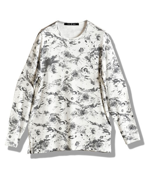 NO ID.(ノーアイディ)の「mlt5408-フラワープリントテレコPO プルオーバー(457006-323T)(Tシャツ/カットソー・メンズ・ホワイト/ブラック/グレー・ONE SIZE)」の21枚目の写真