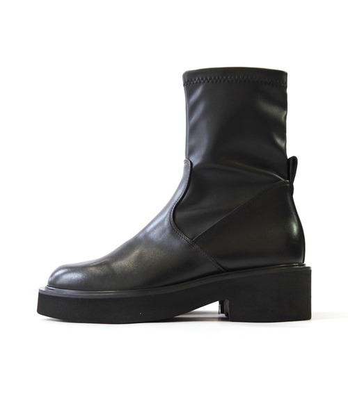 FABIO RUSCONI（ファビオルスコーニ）の「FABIO RUSCONI （ファビオ ルスコーニ） / ストレッチブーツ 2606 ミドルブーツ 厚底 トラックソール（ブーツ・レディース・ブラック・36/37/38/39）」の6枚目の写真