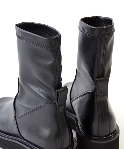 FABIO RUSCONI（ファビオルスコーニ）の「FABIO RUSCONI （ファビオ ルスコーニ） / ストレッチブーツ 2606 ミドルブーツ 厚底 トラックソール（ブーツ・レディース・ブラック・36/37/38/39）」の10枚目の写真