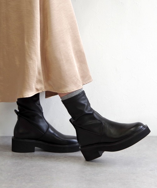 FABIO RUSCONI（ファビオルスコーニ）の「FABIO RUSCONI （ファビオ ルスコーニ） / ストレッチブーツ 2606 ミドルブーツ 厚底 トラックソール（ブーツ・レディース・ブラック・36/37/38/39）」の17枚目の写真