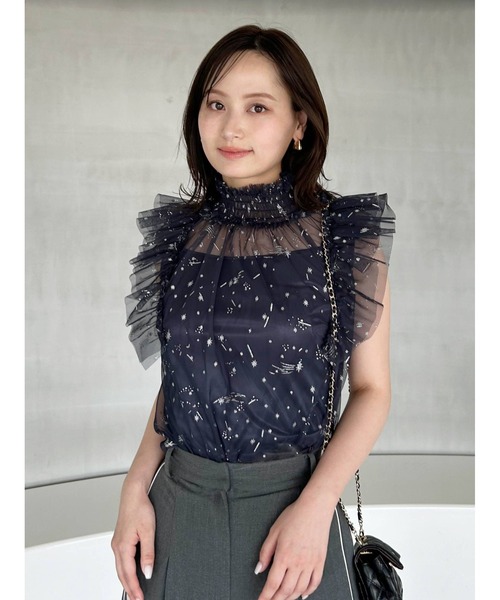 Chacott（チャコット）の「【Chacott】チュールブラウス（シャツ/ブラウス・レディース・アイボリー/ネイビー/ベージュ・0/1）」の18枚目の写真