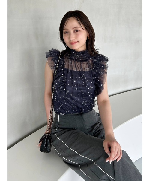 Chacott（チャコット）の「【Chacott】チュールブラウス（シャツ/ブラウス・レディース・アイボリー/ネイビー/ベージュ・0/1）」の19枚目の写真