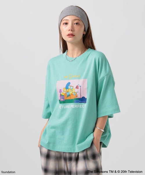 The Simpsons(ザ・シンプソンズ)の「【The Simpsons/BAYFLOW】ハーフスリーブスウェット(スウェット・レディース・チャコール/オフホワイト/ブルーグリーン・FREE)」の3枚目の写真