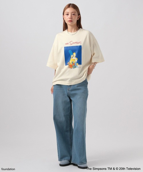 The Simpsons(ザ・シンプソンズ)の「【The Simpsons/BAYFLOW】ハーフスリーブスウェット(スウェット・レディース・チャコール/オフホワイト/ブルーグリーン・FREE)」の4枚目の写真