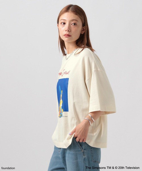 The Simpsons(ザ・シンプソンズ)の「【The Simpsons/BAYFLOW】ハーフスリーブスウェット(スウェット・レディース・チャコール/オフホワイト/ブルーグリーン・FREE)」の6枚目の写真