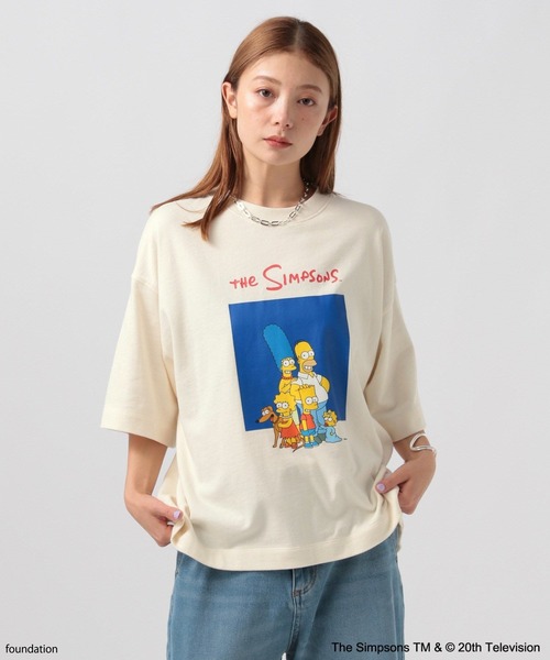 The Simpsons(ザ・シンプソンズ)の「【The Simpsons/BAYFLOW】ハーフスリーブスウェット(スウェット・レディース・チャコール/オフホワイト/ブルーグリーン・FREE)」の7枚目の写真