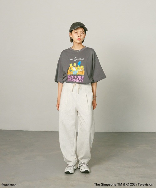 The Simpsons(ザ・シンプソンズ)の「【The Simpsons/BAYFLOW】ハーフスリーブスウェット(スウェット・レディース・チャコール/オフホワイト/ブルーグリーン・FREE)」の8枚目の写真