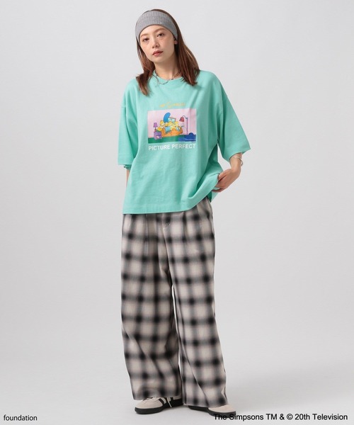 The Simpsons(ザ・シンプソンズ)の「【The Simpsons/BAYFLOW】ハーフスリーブスウェット(スウェット・レディース・チャコール/オフホワイト/ブルーグリーン・FREE)」の10枚目の写真
