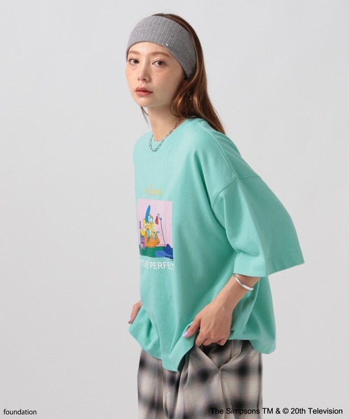 The Simpsons(ザ・シンプソンズ)の「【The Simpsons/BAYFLOW】ハーフスリーブスウェット(スウェット・レディース・チャコール/オフホワイト/ブルーグリーン・FREE)」の12枚目の写真