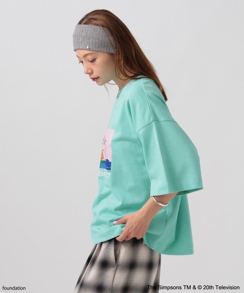 The Simpsons(ザ・シンプソンズ)の「【The Simpsons/BAYFLOW】ハーフスリーブスウェット(スウェット・レディース・チャコール/オフホワイト/ブルーグリーン・FREE)」の13枚目の写真