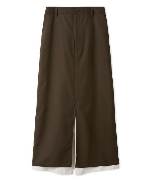 emmi（エミ）の「レイヤードIラインスカート（スカート・レディース・ブラウン/グレー・0/1）」の2枚目の写真