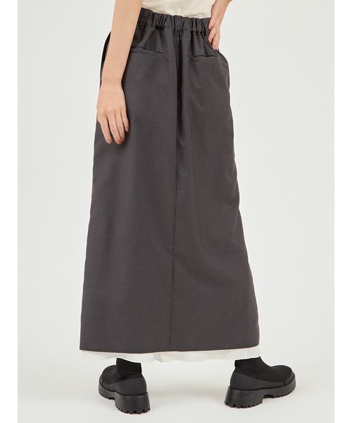 emmi（エミ）の「レイヤードIラインスカート（スカート・レディース・ブラウン/グレー・0/1）」の5枚目の写真