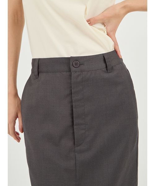 emmi（エミ）の「レイヤードIラインスカート（スカート・レディース・ブラウン/グレー・0/1）」の7枚目の写真