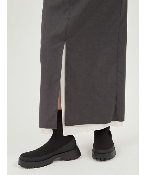 emmi（エミ）の「レイヤードIラインスカート（スカート・レディース・ブラウン/グレー・0/1）」の8枚目の写真