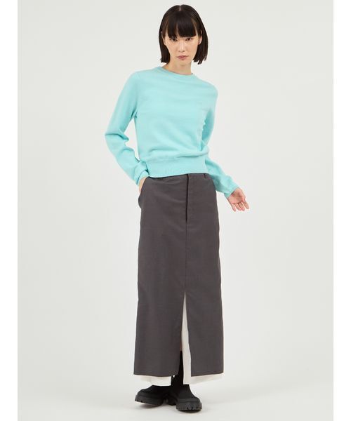 emmi（エミ）の「レイヤードIラインスカート（スカート・レディース・ブラウン/グレー・0/1）」の12枚目の写真