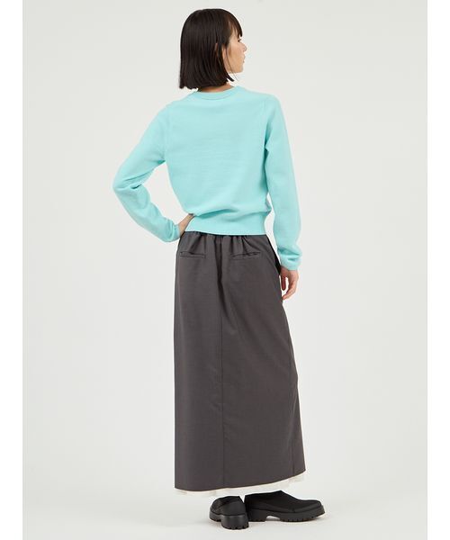 emmi（エミ）の「レイヤードIラインスカート（スカート・レディース・ブラウン/グレー・0/1）」の13枚目の写真