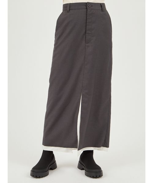 emmi（エミ）の「レイヤードIラインスカート（スカート・レディース・ブラウン/グレー・0/1）」の17枚目の写真