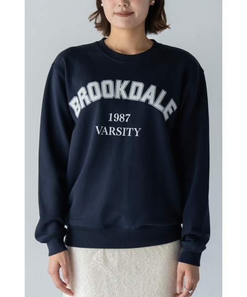 M.deux（エムドゥ）の「●ワイドロゴオーバースウェット●（Tシャツ/カットソー・レディース・ベージュ/ネイビー・MEDIUM）」の6枚目の写真