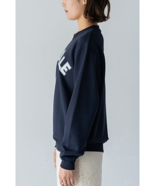 M.deux（エムドゥ）の「●ワイドロゴオーバースウェット●（Tシャツ/カットソー・レディース・ベージュ/ネイビー・MEDIUM）」の7枚目の写真