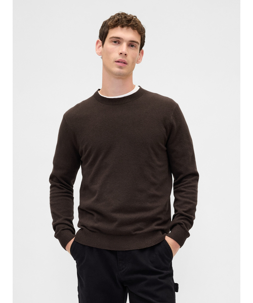 GAP（ギャップ）の「CashSoft カシミヤタッチ クルーネックセーター（ニット/セーター・メンズ・ブルー/カーキ/アイボリー/ブラック/ワイン/ネイビー/ブラウン/ピンク/グリーン/レッド/キャメル/ライトグレー・XS/S/M/L/XL）」の5枚目の写真