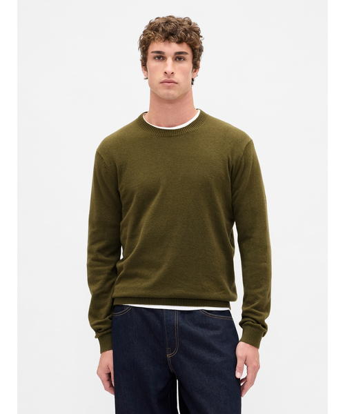 GAP（ギャップ）の「CashSoft カシミヤタッチ クルーネックセーター（ニット/セーター・メンズ・ブルー/カーキ/アイボリー/ブラック/ワイン/ネイビー/ブラウン/ピンク/グリーン/レッド/キャメル/ライトグレー・XS/S/M/L/XL）」の6枚目の写真