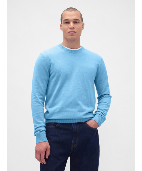 GAP（ギャップ）の「CashSoft カシミヤタッチ クルーネックセーター（ニット/セーター・メンズ・ブルー/カーキ/アイボリー/ブラック/ワイン/ネイビー/ブラウン/ピンク/グリーン/レッド/キャメル/ライトグレー・XS/S/M/L/XL）」の9枚目の写真