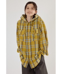 シャツ/ブラウス（イエロー/黄色系・チェック柄）ファッション