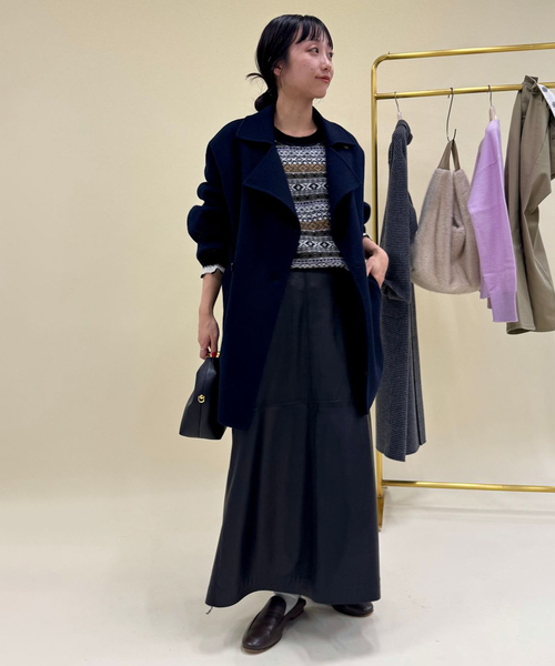 セール】《追加》フェイクレザーフレアスカート（スカート）｜SLOBE