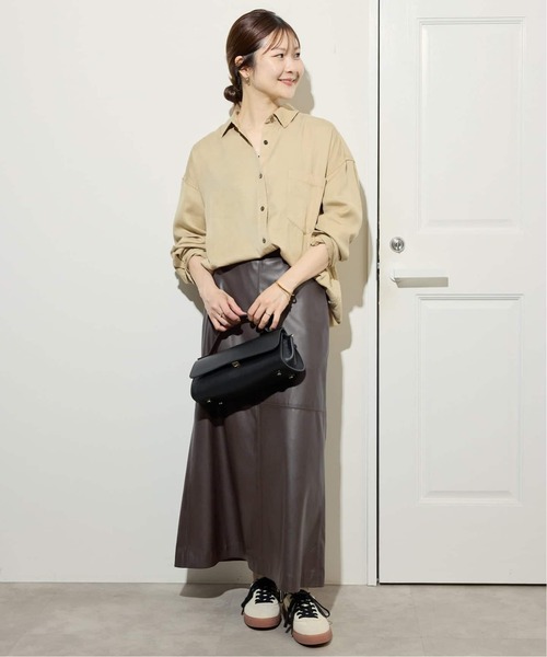 セール】《追加》フェイクレザーフレアスカート（スカート）｜SLOBE