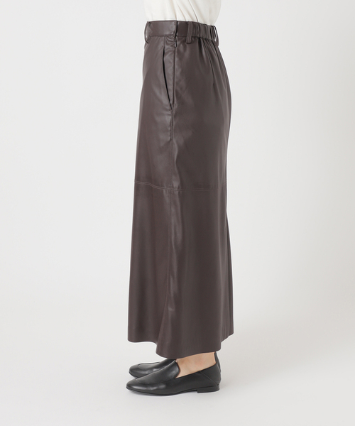 セール】《追加》フェイクレザーフレアスカート（スカート）｜SLOBE