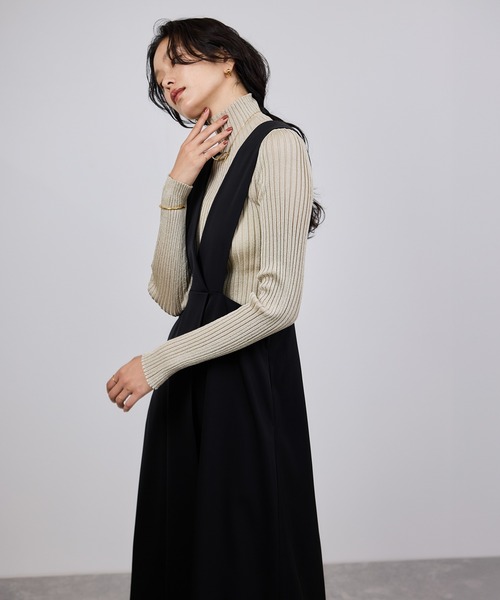 ROPE'（ロペ）の「トリアセテート ジャンパースカート/イージーケア（ワンピース・レディース・ブラック・36/38）」の7枚目の写真