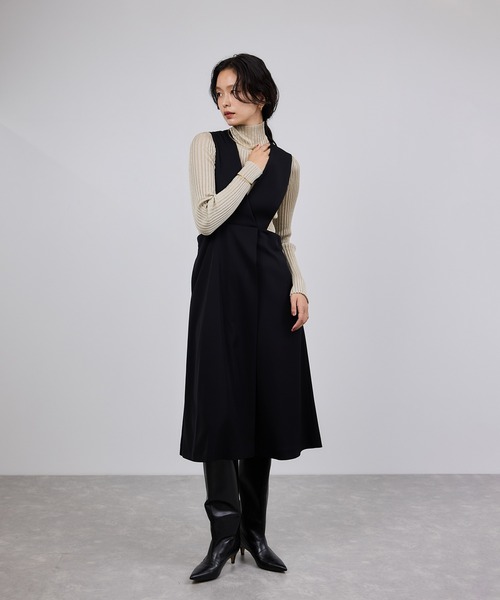 ROPE'（ロペ）の「トリアセテート ジャンパースカート/イージーケア（ワンピース・レディース・ブラック・36/38）」の12枚目の写真