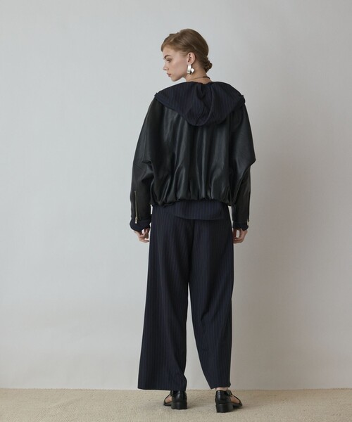 Diagram（ダイアグラム）の「フェイクレザーライダース（ライダースジャケット・レディース・カーキ/ブラック・36/38）」の5枚目の写真