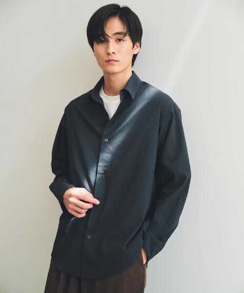 THE SHOP TK （ザ ショップ ティーケー ）の「シアサッカー長袖シャツ　【軽量/吸水速乾／イージーケア／洗濯機OK】（シャツ/ブラウス・メンズ・ブラウン系その他/ブルーグリーン・02/03/04）」の6枚目の写真